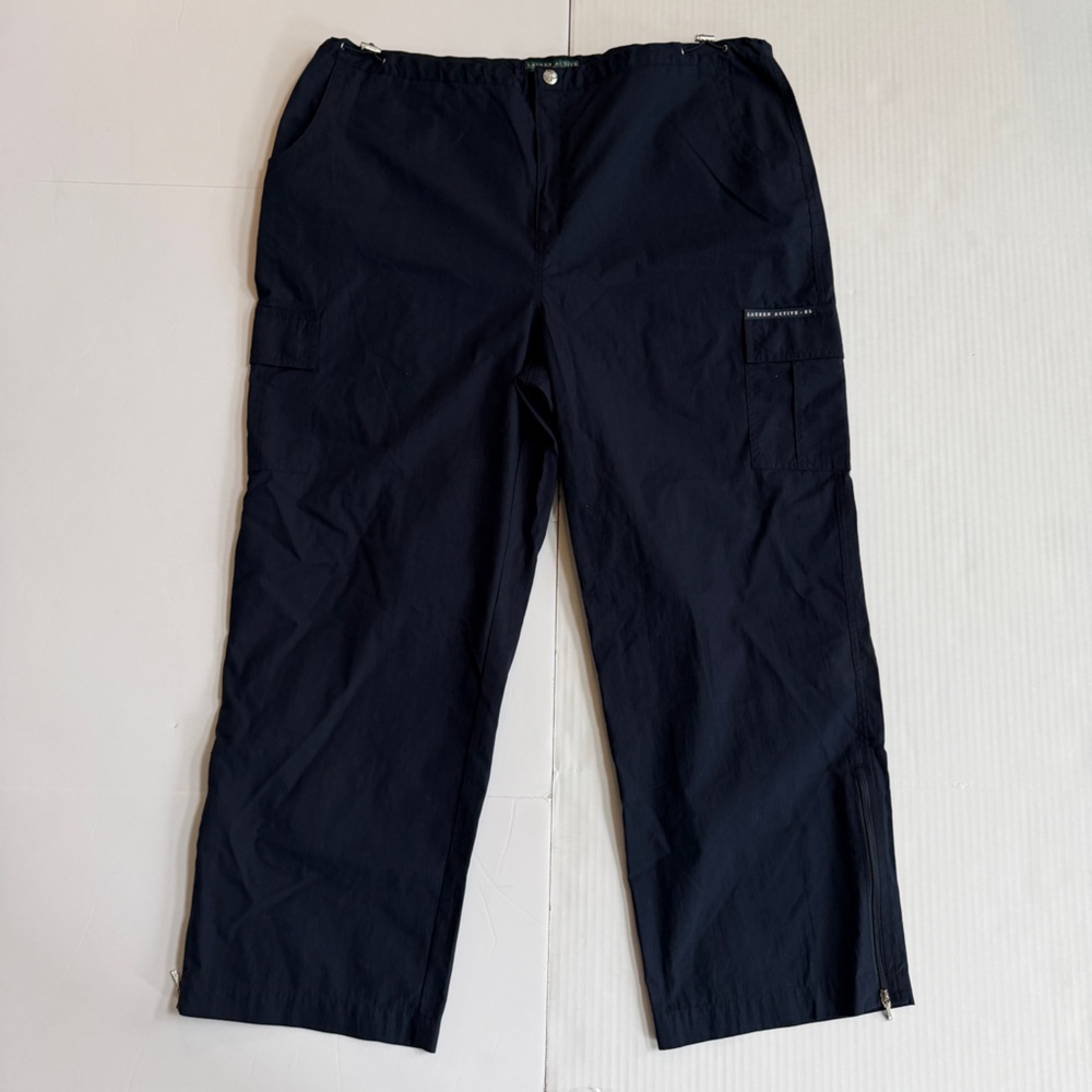 Ralph Lauren Women's Dark Navy Light Weight Straight Leg Ankle Pants Size 16